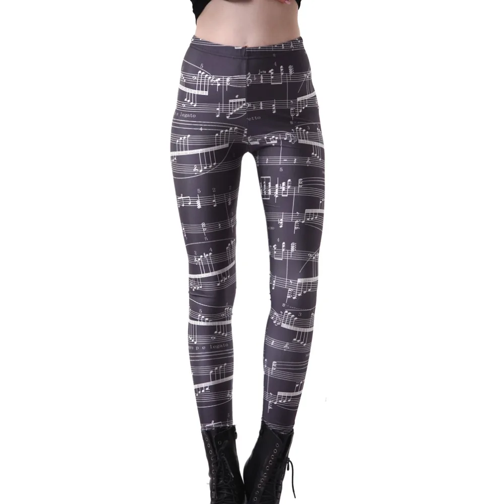 

Elastic Casual Pants 3D Digital Printing Note music Pattern Women Leggings 7 sizes Fitness Clothing Free Shipping