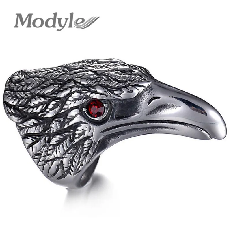 

Modyle New Arrival 316L Stainless Steel Ring Punk Animal Ring Eagle Biker Ring Vintage Hip Hop Men Jewelry Ring