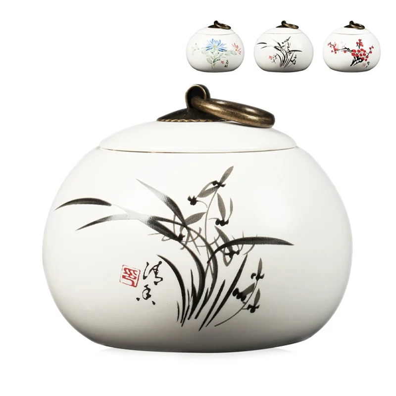 

High Quality Matte Ceramic Tea Box Spice Jar Bottles,10.8x9cm Fod Storage Box Salt Box Sugar Jar,potes de cozinha armazenamento