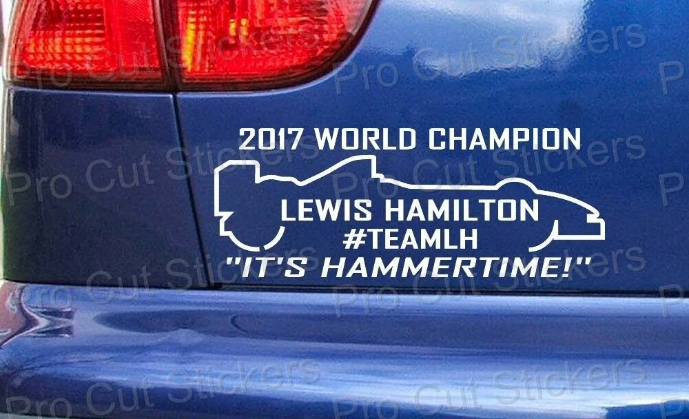 

For Lewis Hamilton 2017 World Champion Hammertime #TEAMLH Car Bumper Stickers Decals