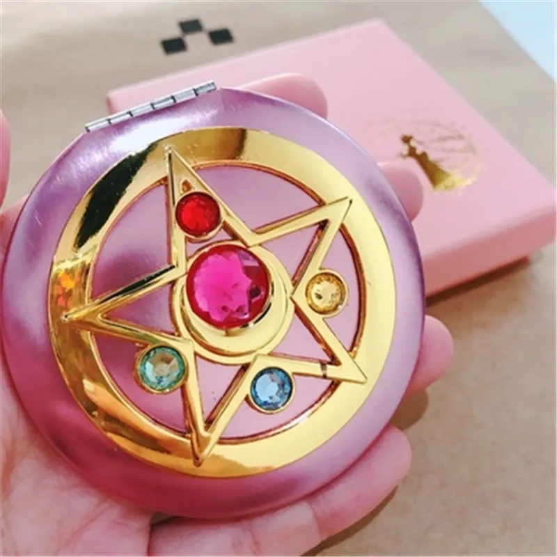 

New Japanese Amine Sailor moon Moonlight Memory Series Crystal Star Cosmetic Makeup Folded Mirror Case box Xmas Gifts