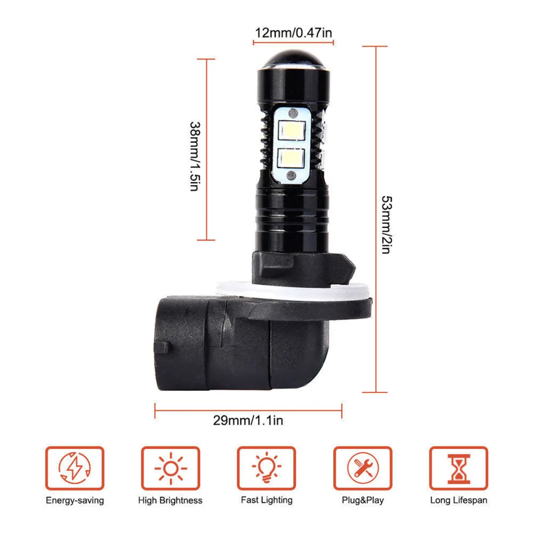 Mayitr 2pcs 881 100W LED Fog Light 6000K White Driving Light DRL Bulbs 862 885 889 894 for Car Signal Lamp