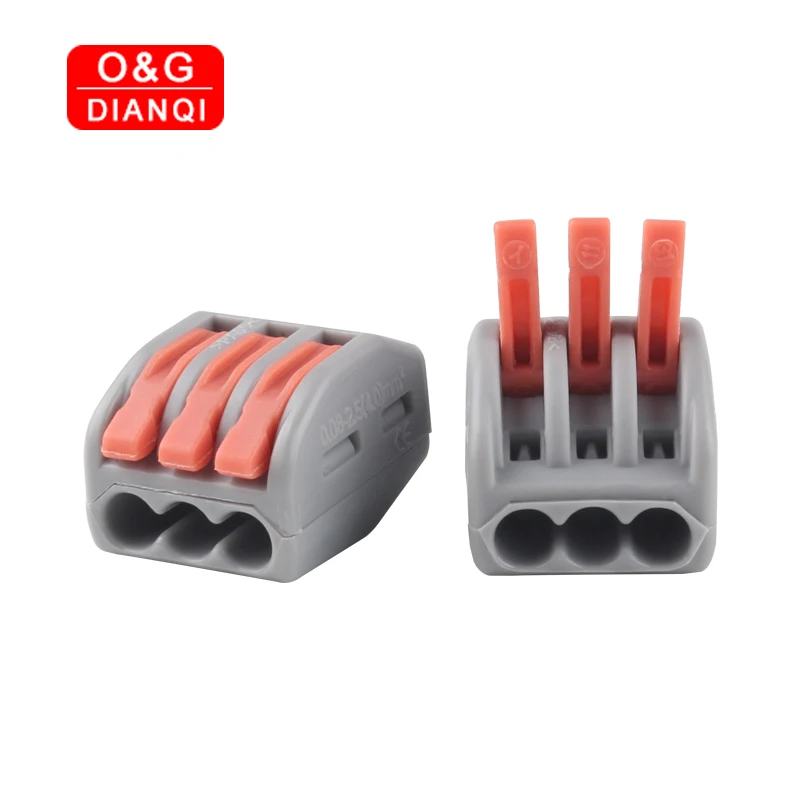 

10pcs 3position Mini Quick Wire Connectors Universal Compact Wiring Terminal, Push-in Wire Terminal Block PCT-213