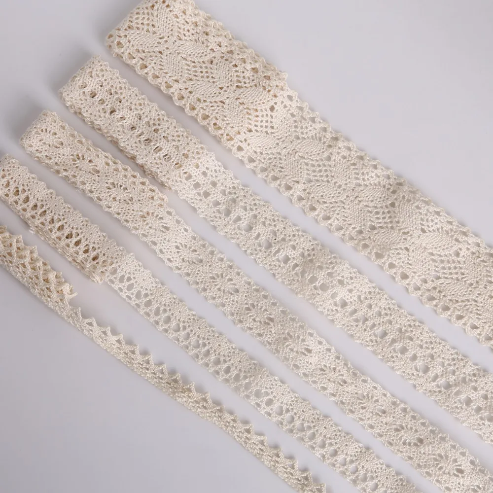 

10 Yards Total 10mm-40mm Width Sewing Apparel Fabric Crochet Knitting Cotton Lace Trim Fabric for DIY Handmade Cloth Decor