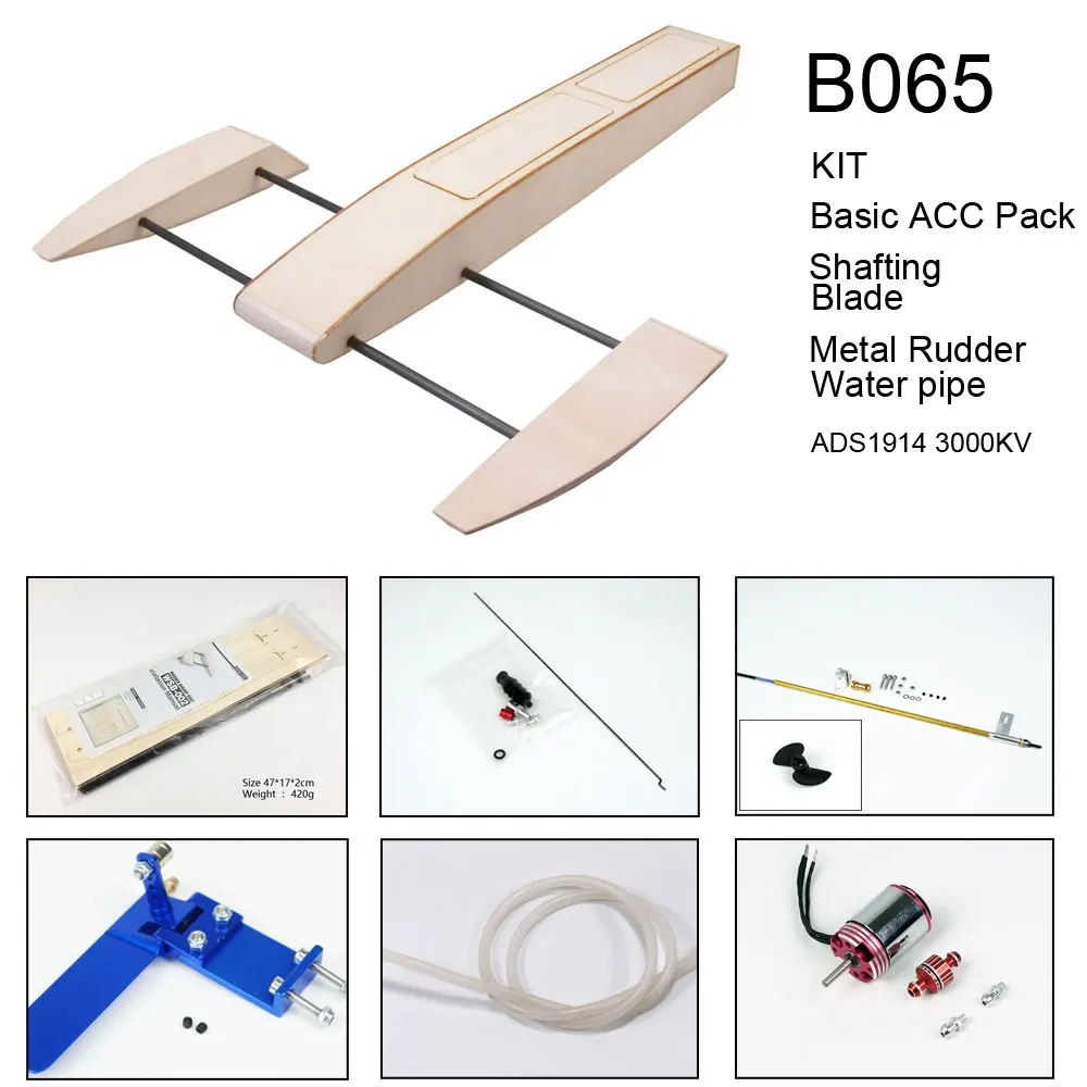 RC Speed Boat 495mm Wooden Sponson Outrigger Shrimp Racing Boat Model Building Kits Radio Remote Control Speedboat 10