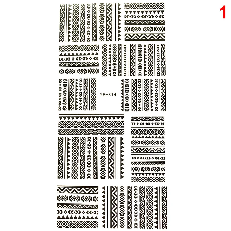 1 Sheet Nail Sticker Waterproof Geometry Pattern Nail Decals Nails