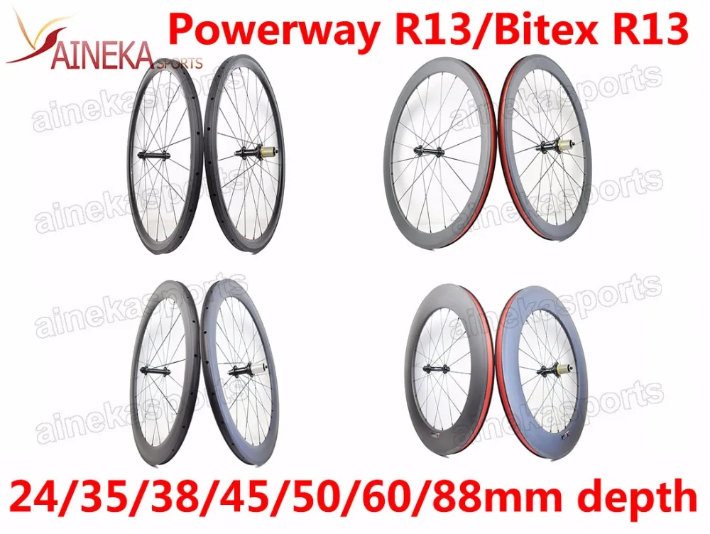 Bitex R13 Powerway R13 концентратор Угловые колеса Клинчера трубчатый для дорожного велосипеда 24 мм 30 мм 35 мм 38 мм 45 мм 50 мм/55 мм/60 мм/88 мм