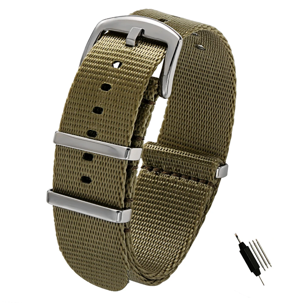  20mm 22mm Seat Belt Nylon NATO Zulu Strap Heavy Duty Military Watch Band Replacement Watch Straps B