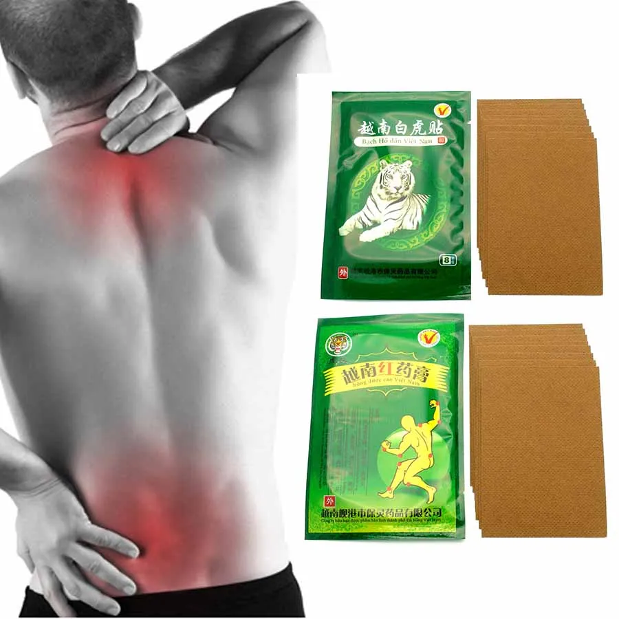 8Pcs White Tiger+8Pcs Red Tiger Pain Patch Muscle  Massage Relaxation Herbs Medical Health Care Plaster Joint Pain Killer D0001