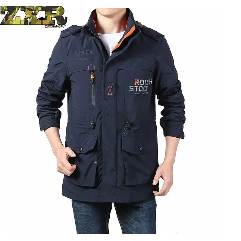 

Zuoxiangru Men Thick Coat Parka Military Tactical Hooded Jacket Windproof Hunting Hiking Outwear Camp Men's Jacket Outdoor Soft