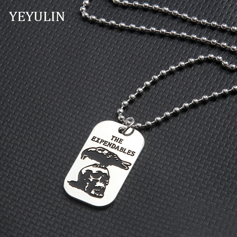 

High Grade Male Dog Tag Military Army ID Silver Color Metal Pendant Necklace For Men Fashion Jewelry Gift