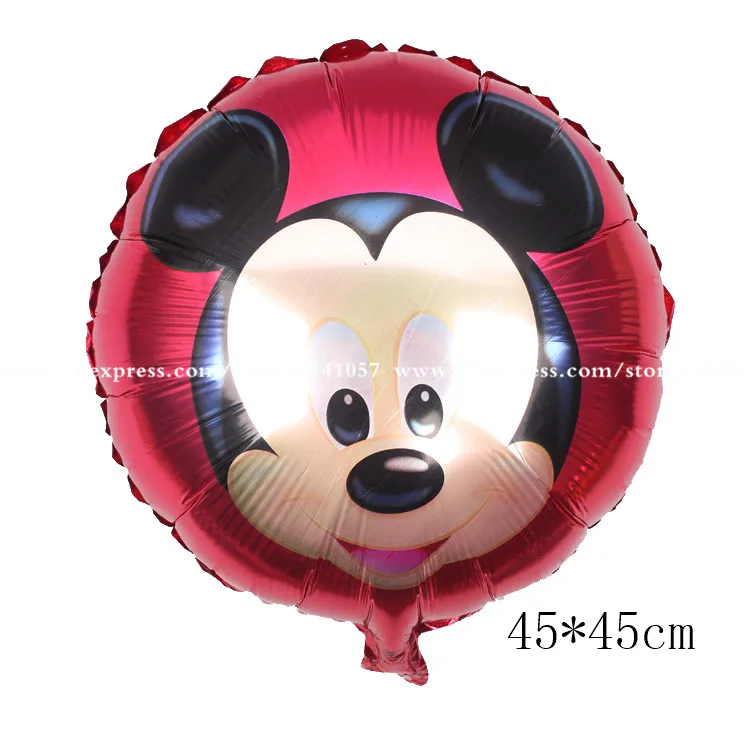 1 шт. 112 см большой гигантский Микки воздушный шар из фольги Минни Мини Микки воздушный шарик большой красный бант стоящий Гелиевый шар игрушки подарок - Цвет: 45x45 red Micke