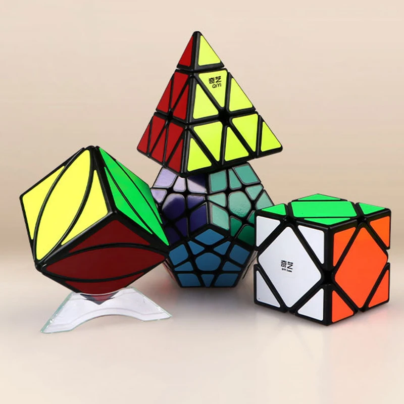 Qiyi Mofangge 4 шт./компл. Magic Cube подарочный набор, 2x2x2, 3x3x3, 4x4x4, 5x5x5 цветной спидкуб Megaminx Профессиональный кубики забавные игрушки для малышей - Цвет: strange-shape A