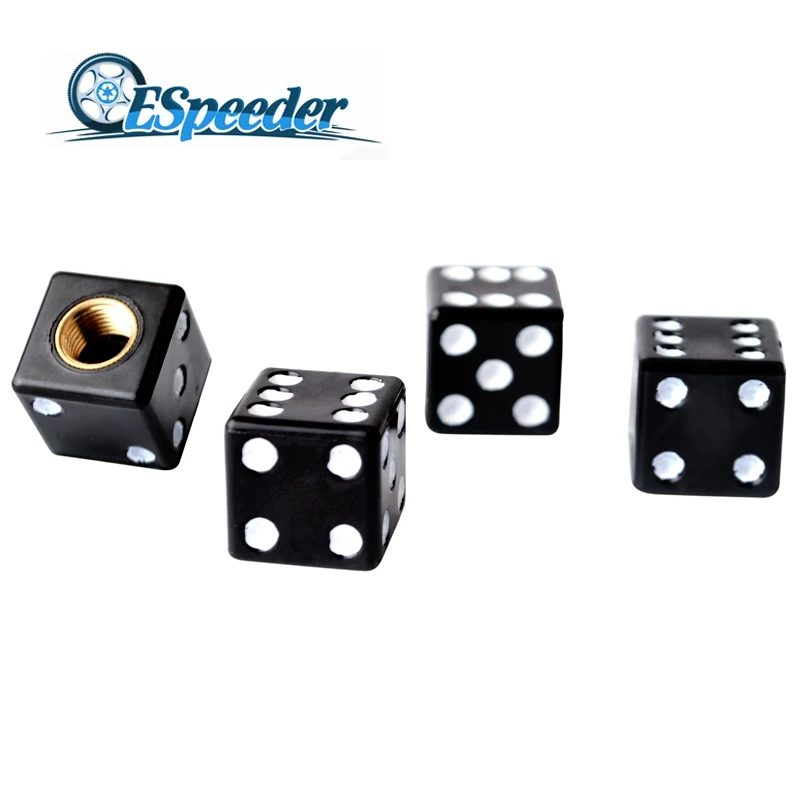 

4pcs/set Tire Valve Caps Dice Dust Cover Tire Air Valve Stem Caps Wheel Caps Dust Stems Car Bicycle Motorcycle Car Accessories