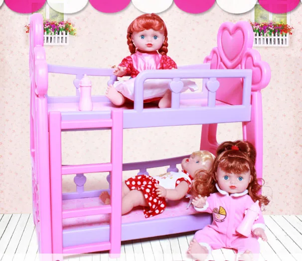 Модная двухслойная кровать, подходящая для 43 см/17 дюймов, аксессуары для куклы