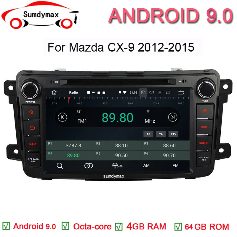 Excellent 8" 2Din Android 9.0 For Mazda CX9 Car DVD Player GPS Navigation 4G+64G Phone Link Bluetooth RDS Car Radio Fast Boot 0 Excellent 8" 2Din Android 9.0 For Mazda CX9 Car DVD Player GPS Navigation 4G+64G Phone Link Bluetooth RDS Car Radio Fast Boot 0