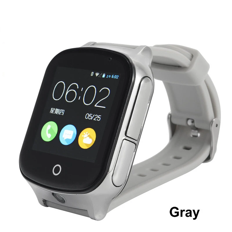 Смарт-часы 3g A19 для детей, пожилых людей, gps, Wi-Fi, SOS, LBS, gps часы, камера, поиск, поиск, экстренный вызов, 3g, Детские умные часы - Цвет: Серый