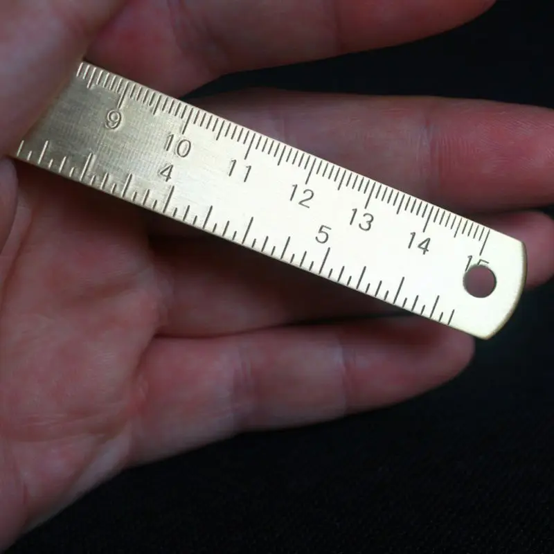 

Multi Tool Outdoor EDC Retro Brass Ruler Bookmarks Painting Cartography Straight Durable Tiny Ruler Traveler School Tool