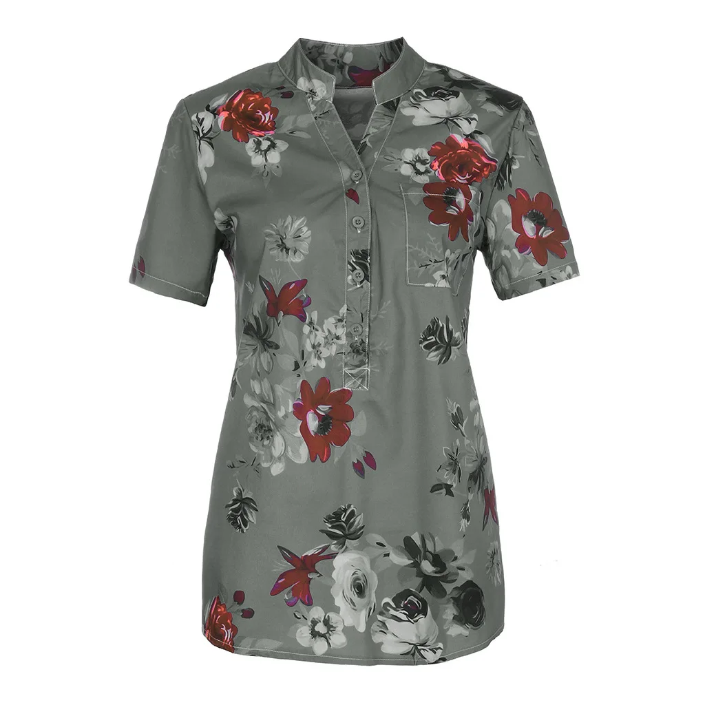 Womens Tops And Blouses Plus Size 5XL Short Sleeve Ladies Office Summer Blouse Women Elegant Shirt Top Femme Blusas Mujer 2019 6
