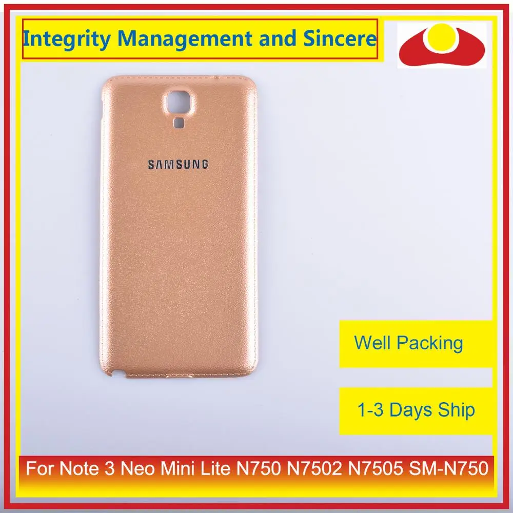 10 шт./лот корпус для Samsung Galaxy Note 3 Neo Mini Lite N750 N7502 N7505 Задняя Крышка аккумуляторной