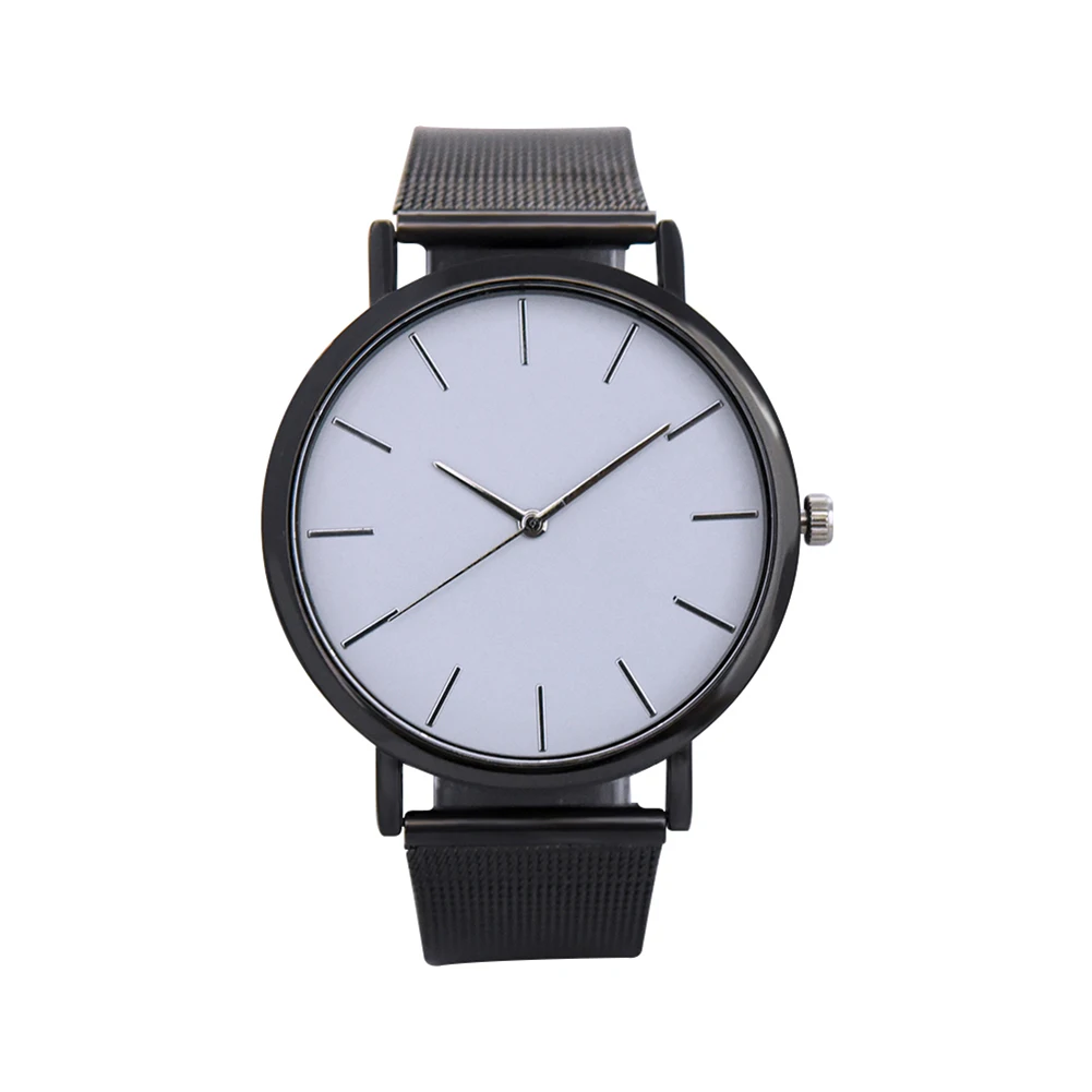  Runde Zifferblatt bajan kol saati Analog Legierung Band Quarz Armbanduhr Unisex Büro Schule Decor f