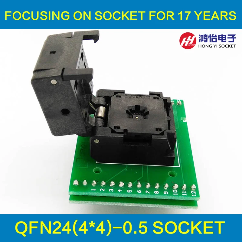 

QFN24 MLF24 WLCSP24 to DIP24 Double-Board Programming Socket Pitch 0.5mm IC Body Size 4x4mm MPU6050 Flash Adapter SMT Test Sock