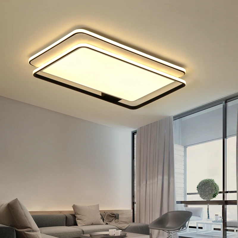 

Modern Simple High Brightness LED Ceiling Light Rectangular Aluminum Bedroom Living Room Dining Room Ceiling Light Illumination