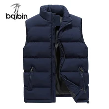 Мужской жилет, новинка, весна-осень, теплый жилет без рукавов, однотонный жилет, мужской жилет, Модный повседневный жилет 6XL плюс