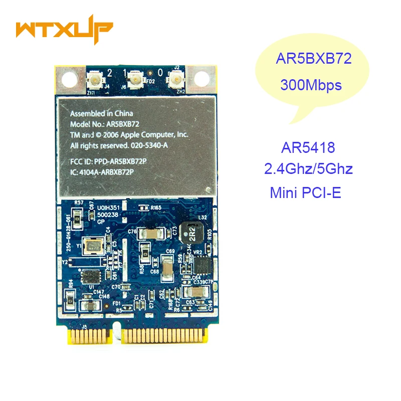 

AR5418 AR5BXB72 AR5008 300Mbps 802.11a/b/g/n Dual band Wifi Wireless WLan Mini PCI-E Card for Apple Mac Dell Acer Asus