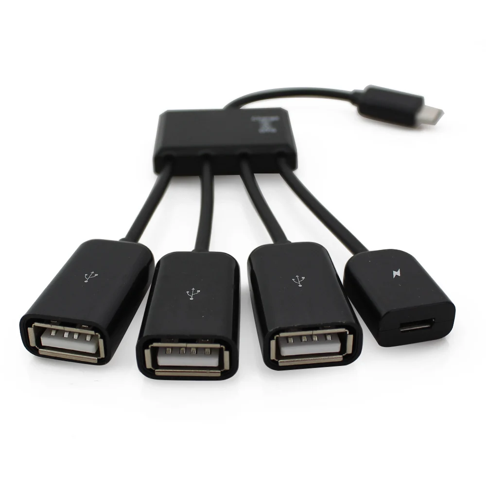 CHYI 4 порта USB 2,0 концентратор 4 в 1 микро USB хост OTG кабель зарядный концентратор Шнур адаптер сплиттер для Android телефон планшет usb накопители - Цвет: Model-B