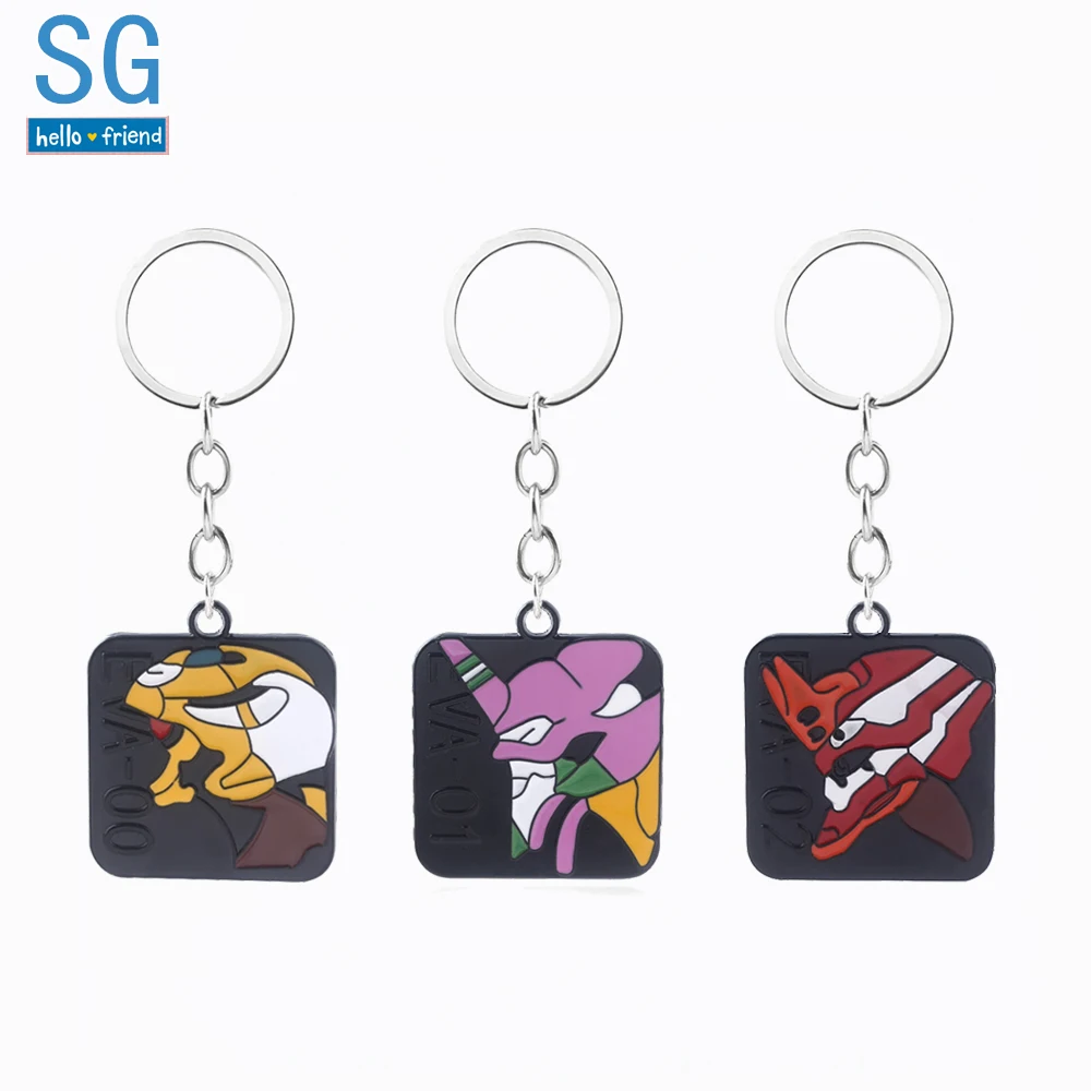 

SG New Anime EVA NERV Maple Leafs Key Chains EVA-00 EVA-01 EVA-02 Keychain NEON GENESIS EVANGELION Ayanami Rei Keyring Men Gifts