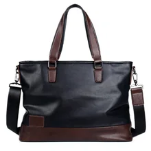 Мужская повседневная сумка из искусственной кожи, высококачественный деловой портфель, простая сумка на плечо