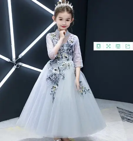 Высокое качество ручной работы вечерние платья для девочек Vestido daminha Casamento бальное платье для девочек в цветочек платья для свадьбы От 4 до 12 лет