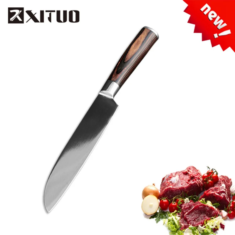 XITUO профессиональные ножи шеф-повара японский Santoku нарезанный лосось суши из нержавеющей стали нож Кливер мясо кухонные инструменты для приготовления пищи