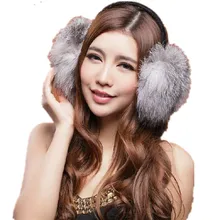 Натурального меха лисы наушники синий белый красный фиолетовый цвет 5 ухо протектор тепловой сверхбольших женские теплые осенне-зимние A421
