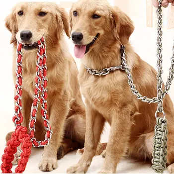 

Dog Collar Rope Anti Bite Collar Dog Leash Strengthen Metal Chain Leash Pet Shop Dog Accessories Training Chain Large Pet DL615