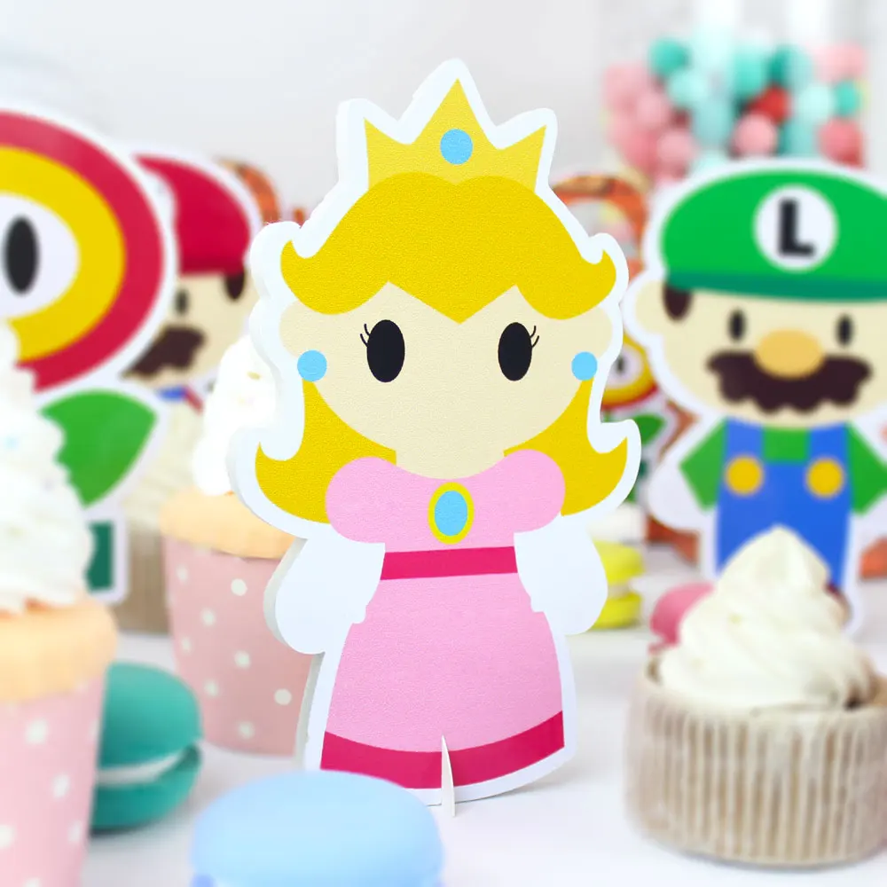 Mario Bros Party Decoration Princess Table Centerpiece Kids Birthday Party Supplies Decoration Party Favors Centerpieces