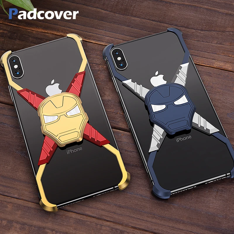 

PADCOVER Iron Man Deluxe Metal Case for Xiaomi Mi 9 Case Personality Metal Bumper Shell Shockproof Drop Phone Case