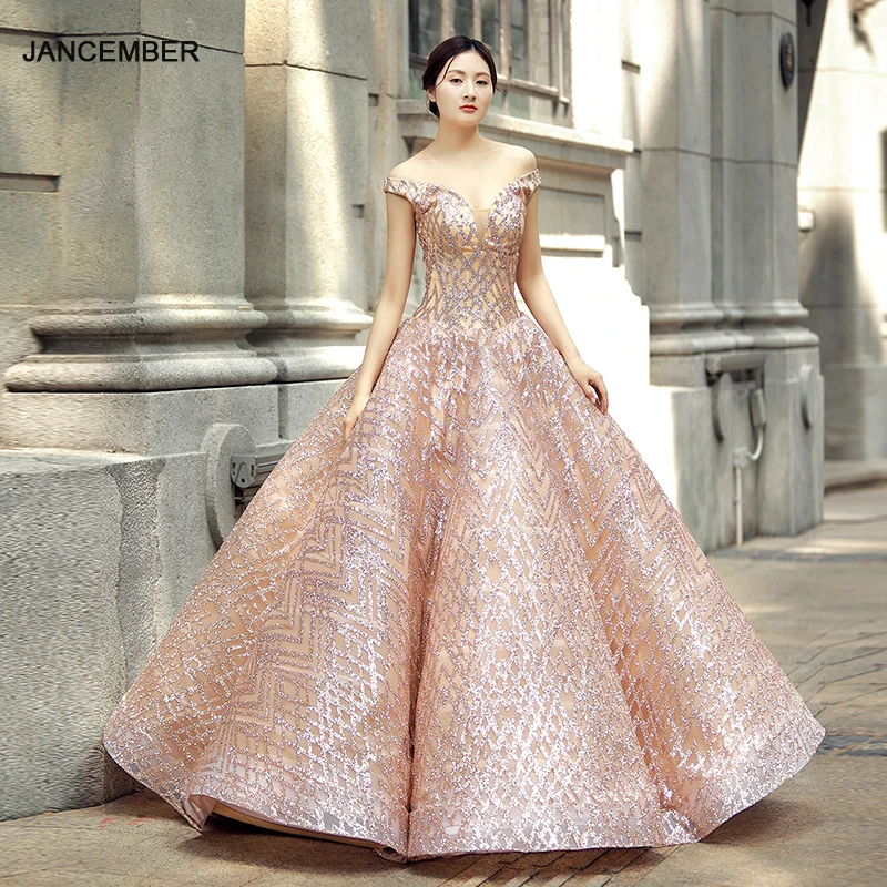 

J66569 jancember quinceanera dresses 15 ball gown off the shoulder v-neck floor length prom dress vestidos de quinceaneras 2019