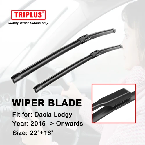 Wiper Blade for Dacia Lodgy (2015 Onwards) 1set 22"+16",Flat Aero Beam