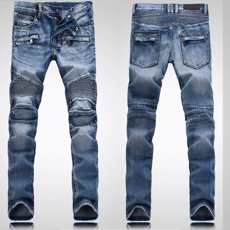 Brand men biker jeans NWT BP jeans men Distressed blue