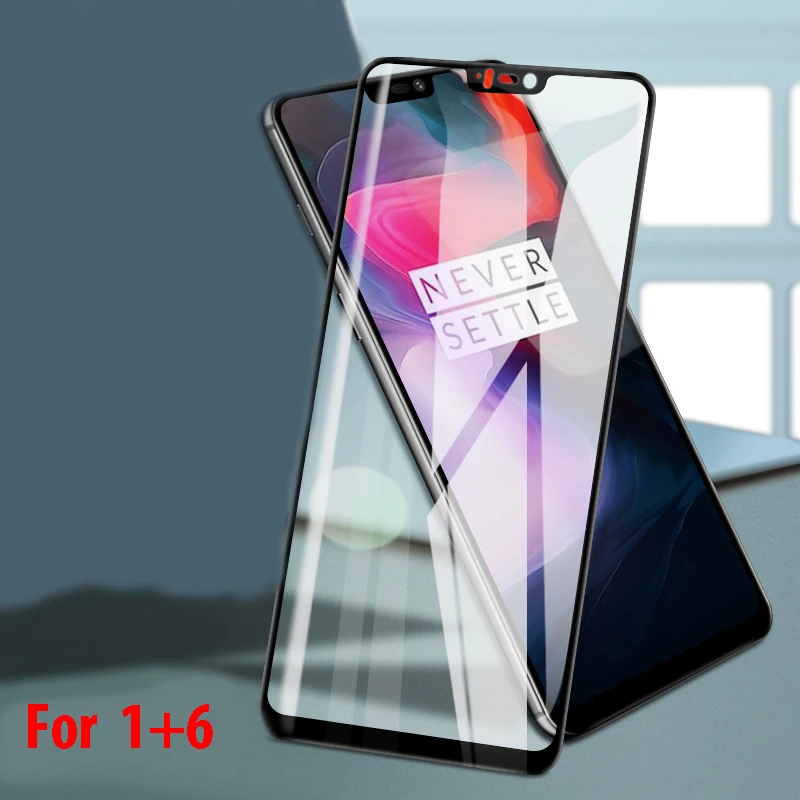 Закаленное стекло для oneplus 6 защита экрана полное покрытие Передняя пленка Черная