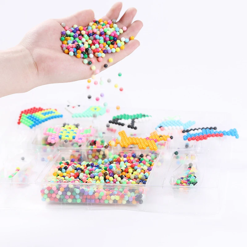 

24 colors spray beads puzzle Crystal color DIY Aqua beads water spray set ball games 3D puzzle handmade magic toys for children