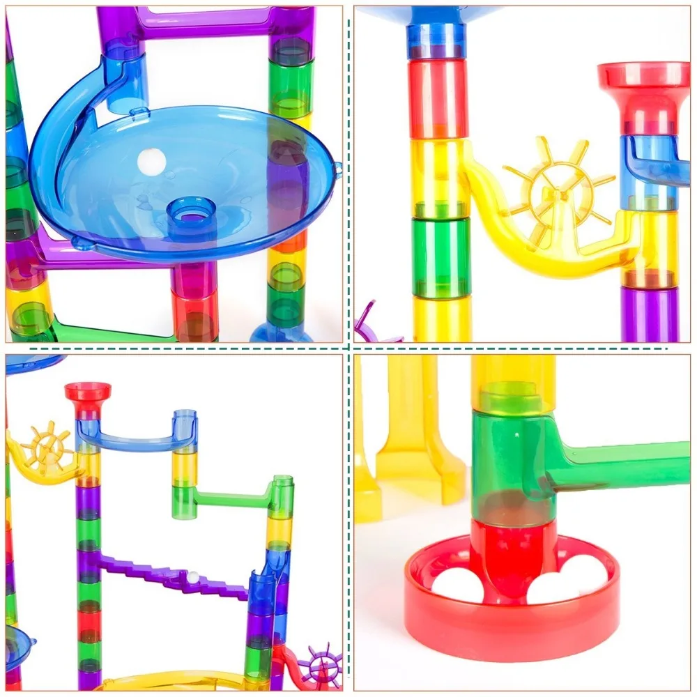 incredible  2019 Large size 122/Pcs Set DIY Construction Marble Race Run Maze Track Building Blocks Kids Ball R