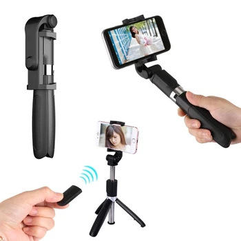 

Portable Remote 3 in 1 Handheld Tripod Selfie Bluetooth Extendable Selfie Stick with Remote Control for iPhone Huawei Xiaomi