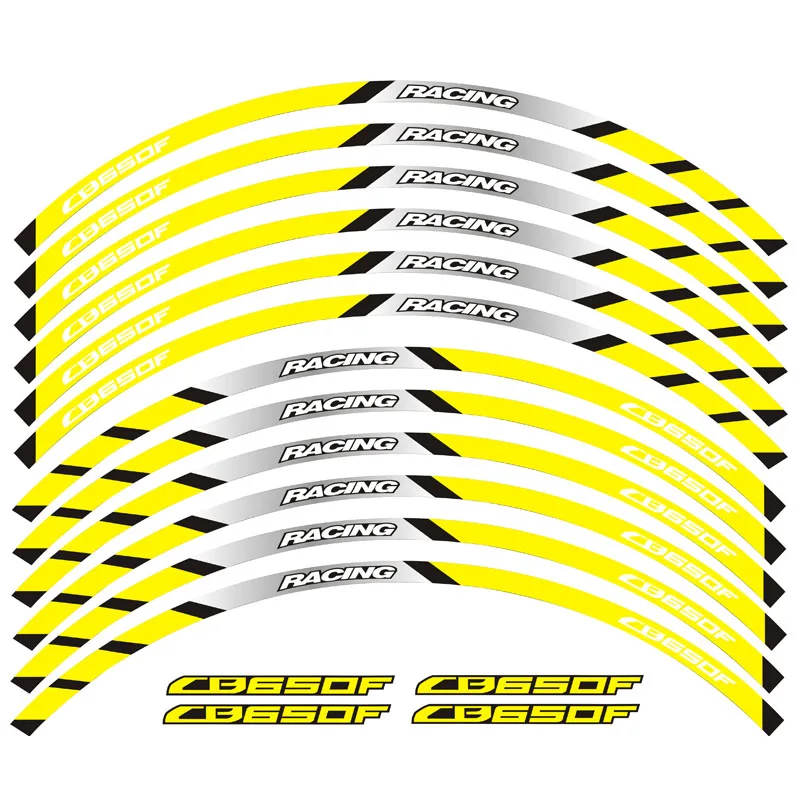 12-компонентный мотоцикла стикеры колеса модные декоративные стикеры в полоску Светоотражающая наклейка на обод для Honda CB650F - Цвет: 6