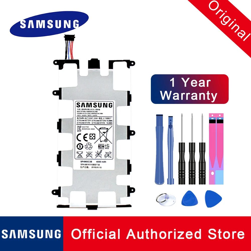 

Original Tablets Replacement Battery For Samsung Galaxy Tab 7.0 SP4960C3B Plus P3110 P3100 P6200 P6210 Tablet Battery 4000mAh