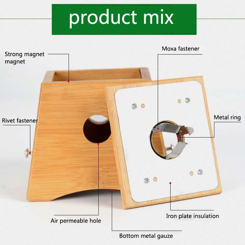 Bamboo Moxa Moxibustion Box Acupuncture Relaxation Roller Stick Holder Neck Arm Body Acupoint Massage Body Foot Care Tool Bamboo Moxa Moxibustion Box Acupuncture Relaxation Roller Stick Holder Neck Arm Body Acupoint Massage Body Foot Care Tool