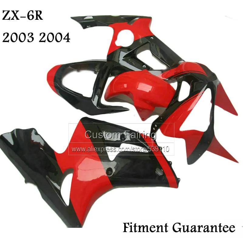 Красный комплект обтекателей для Kawasaki zx6r zx 6r Ninja 03 04 2003 2004 обтекатели литья под
