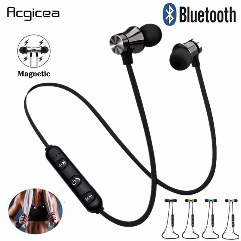 

Magnetic Music Bluetooth 4.2 Earphone XT11 Sport Running Wireless Bluetooth Headset With Mic For iPhone Samsung With USB Cables